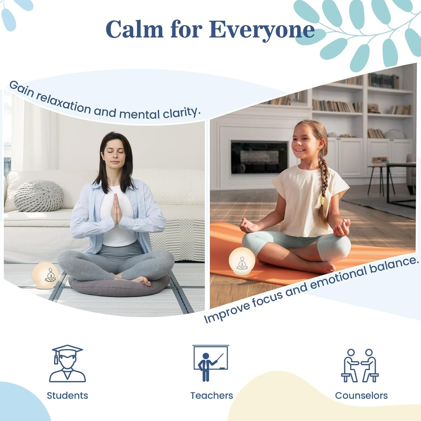 Syrinx Guided Meditation Light with Rhythmic Glow for Relaxation and Focus