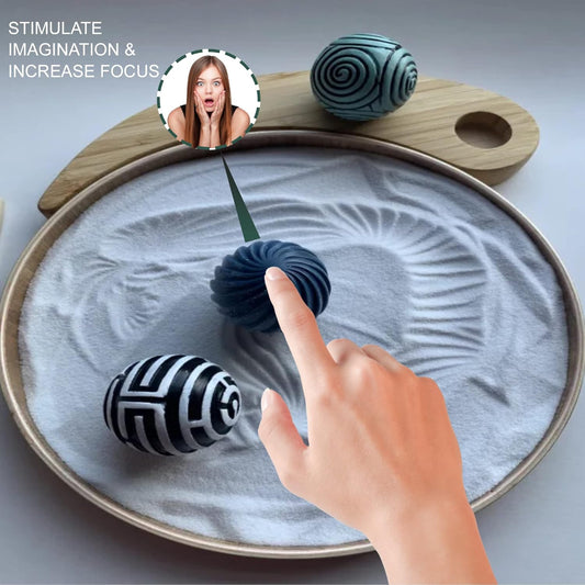 Japanese Zen Garden Kit for Desk with Bamboo Sand Tray and Accessories