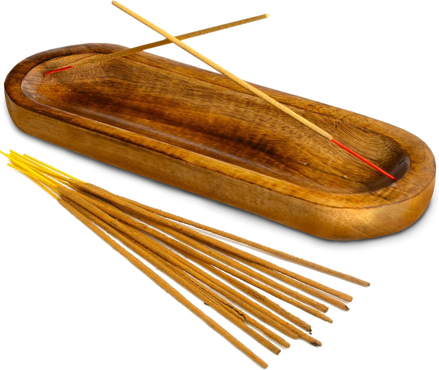 Handmade Wooden Incense Holder and Ash Catcher Tray 11x4x1.2 Inches