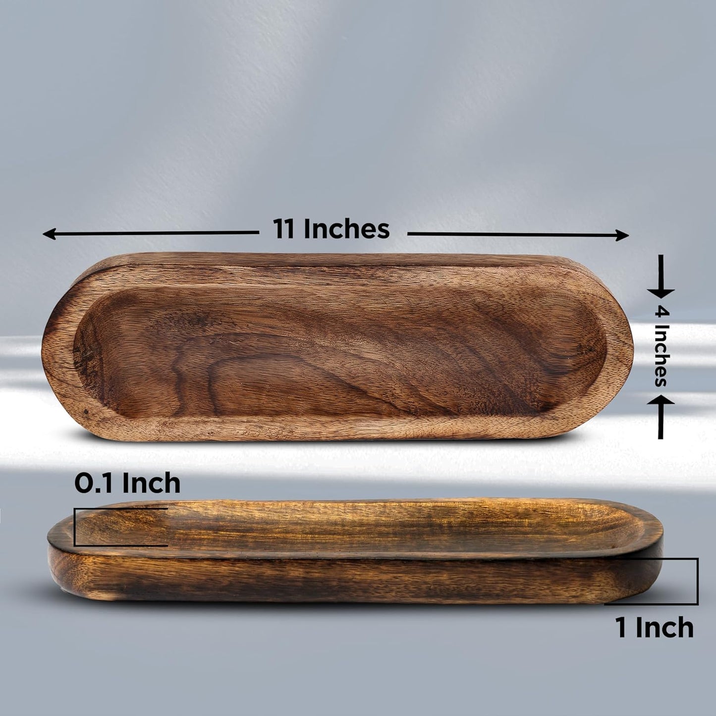 Handmade Wooden Incense Holder and Ash Catcher Tray 11x4x1.2 Inches