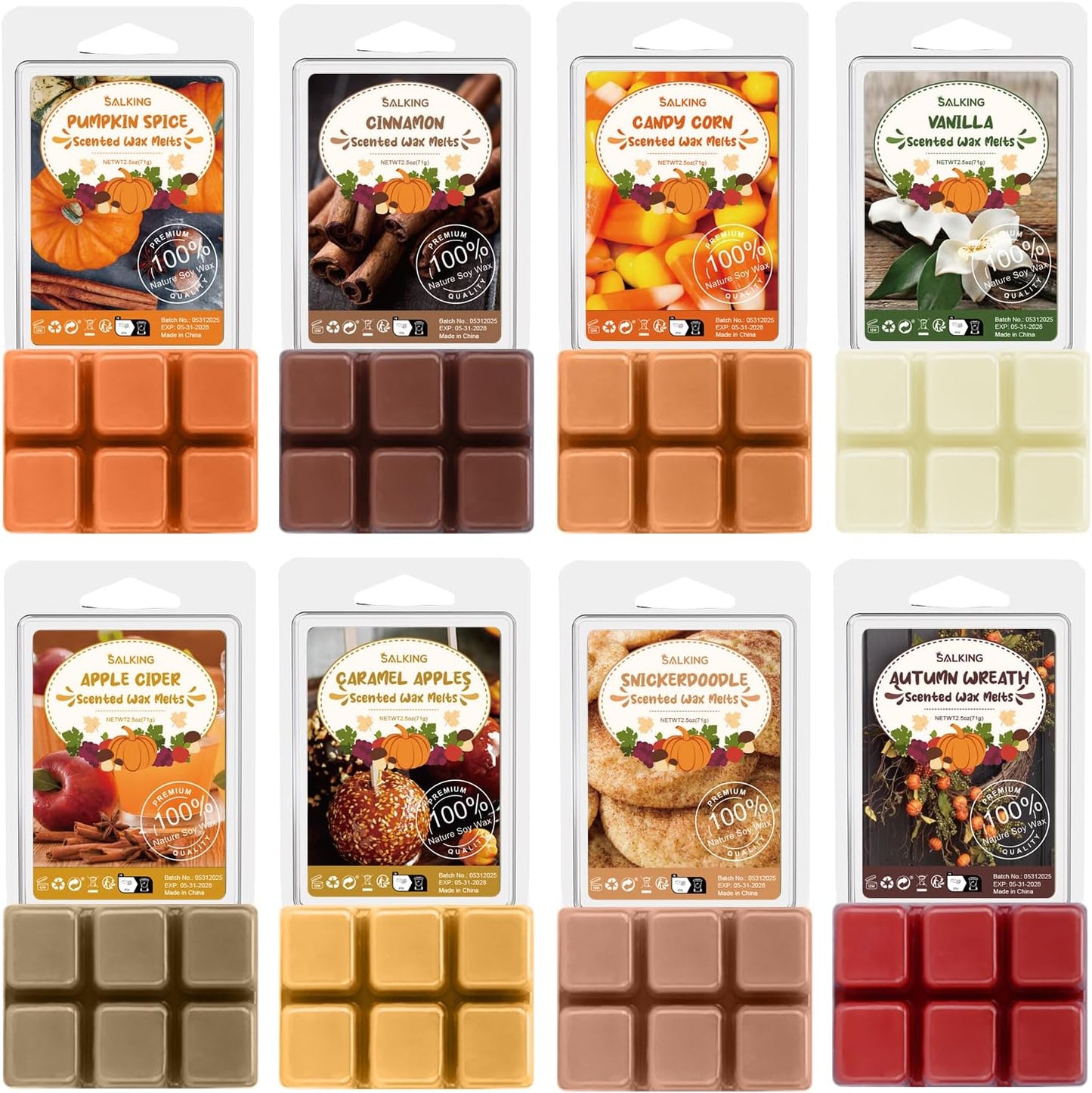 Autumn Scented Soy Wax Melts Gift Set 8x2.6oz