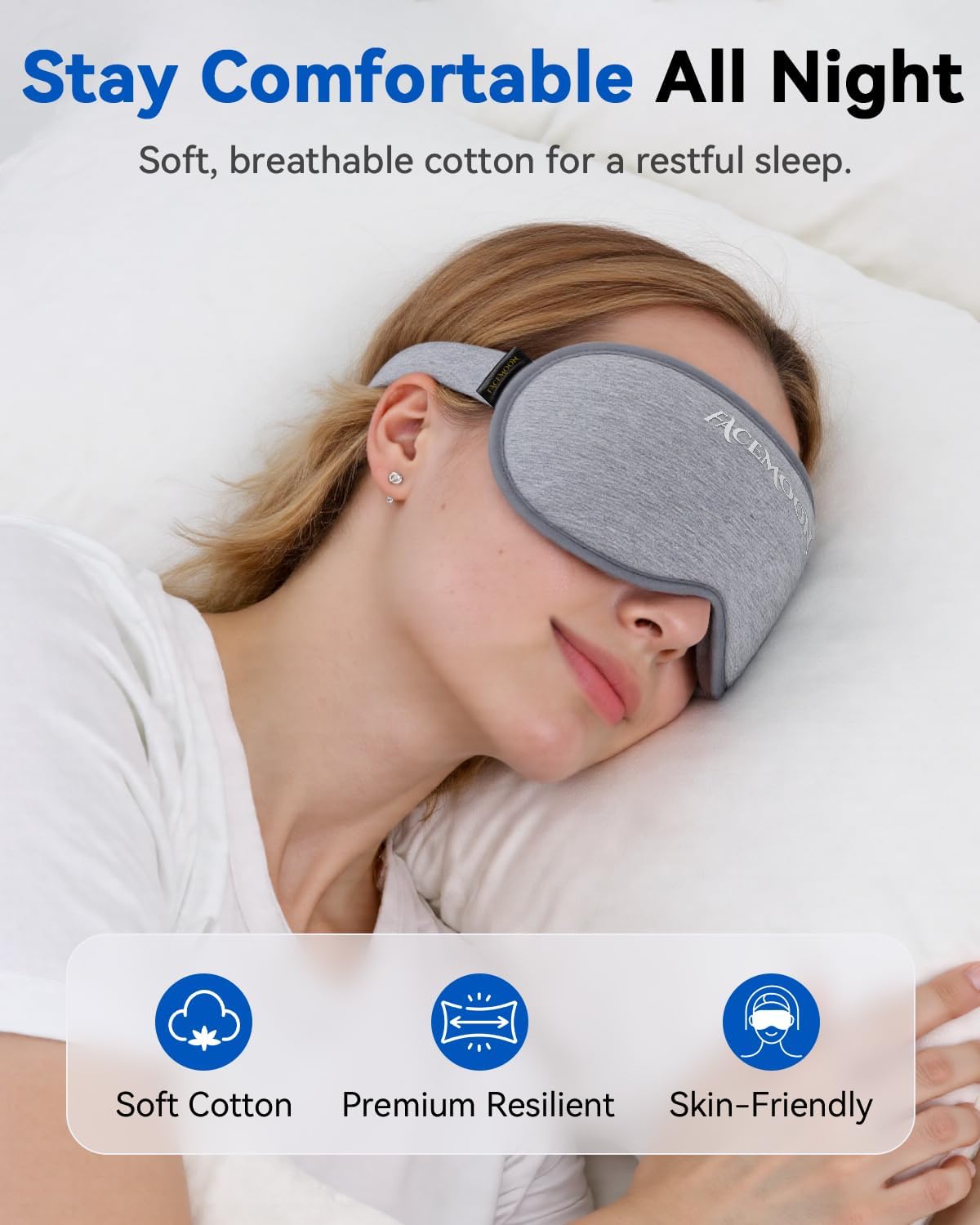 Weighted 3D Contoured Eye Mask for Sleeping and Meditation