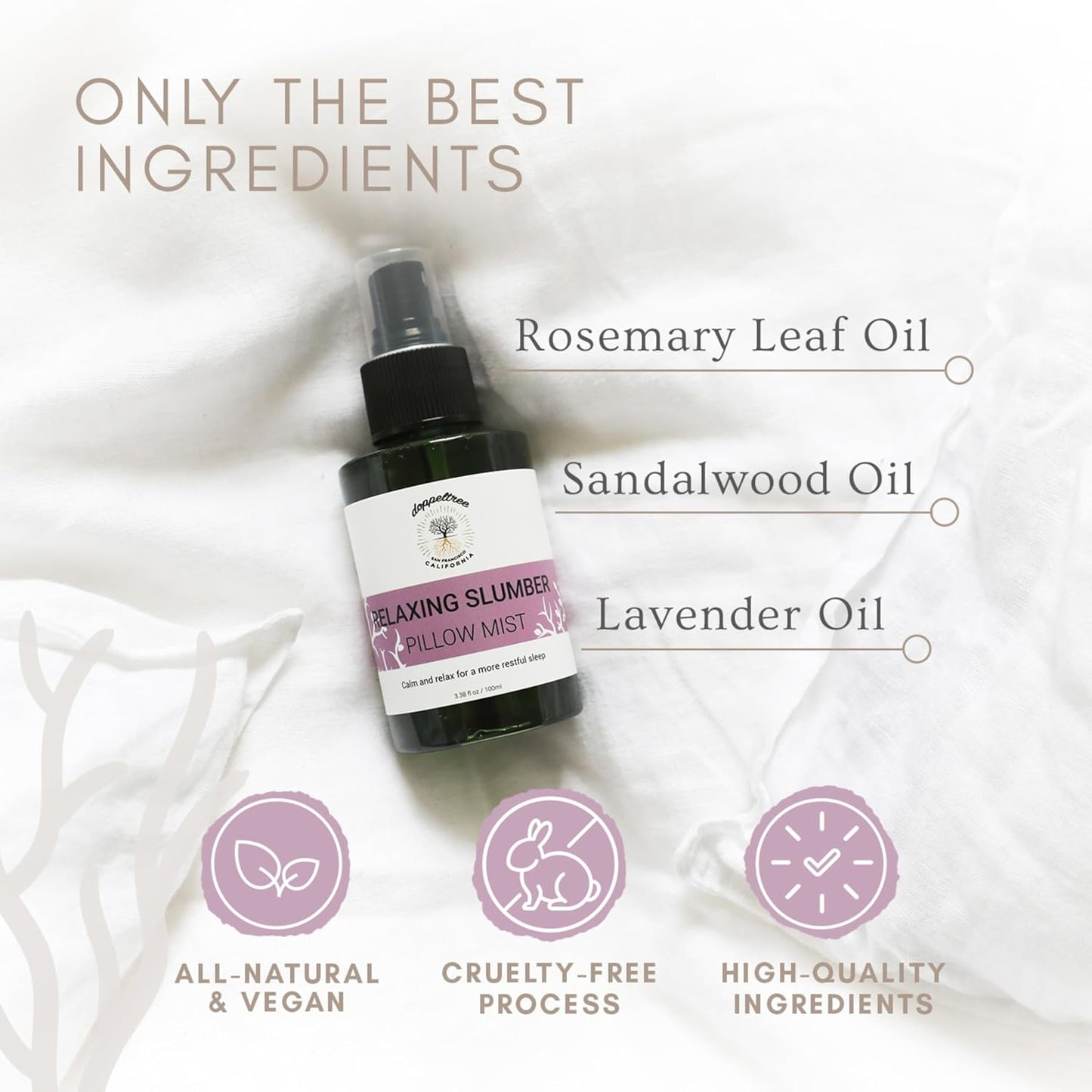 Doppeltree All Natural Lavender Pillow Spray for Sleep