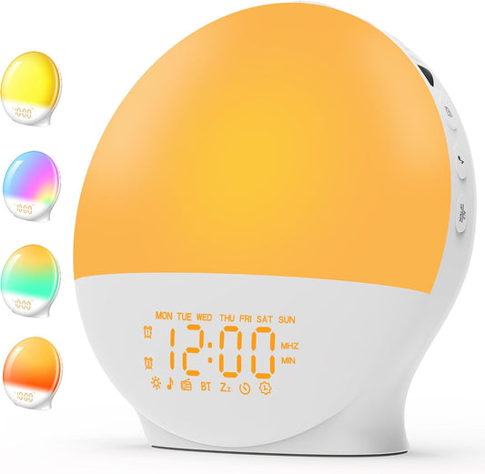 Smart Wake-Up Light Alarm Clock with Sunrise and Sunset Simulation