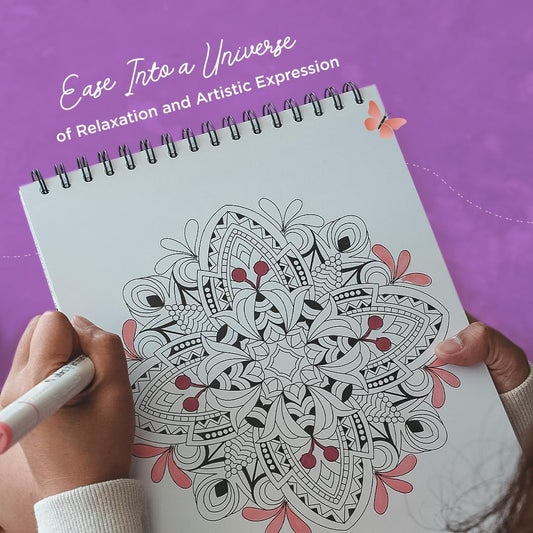 Mandala Coloring Book for Adults with Hardback Covers and Spiral Binding