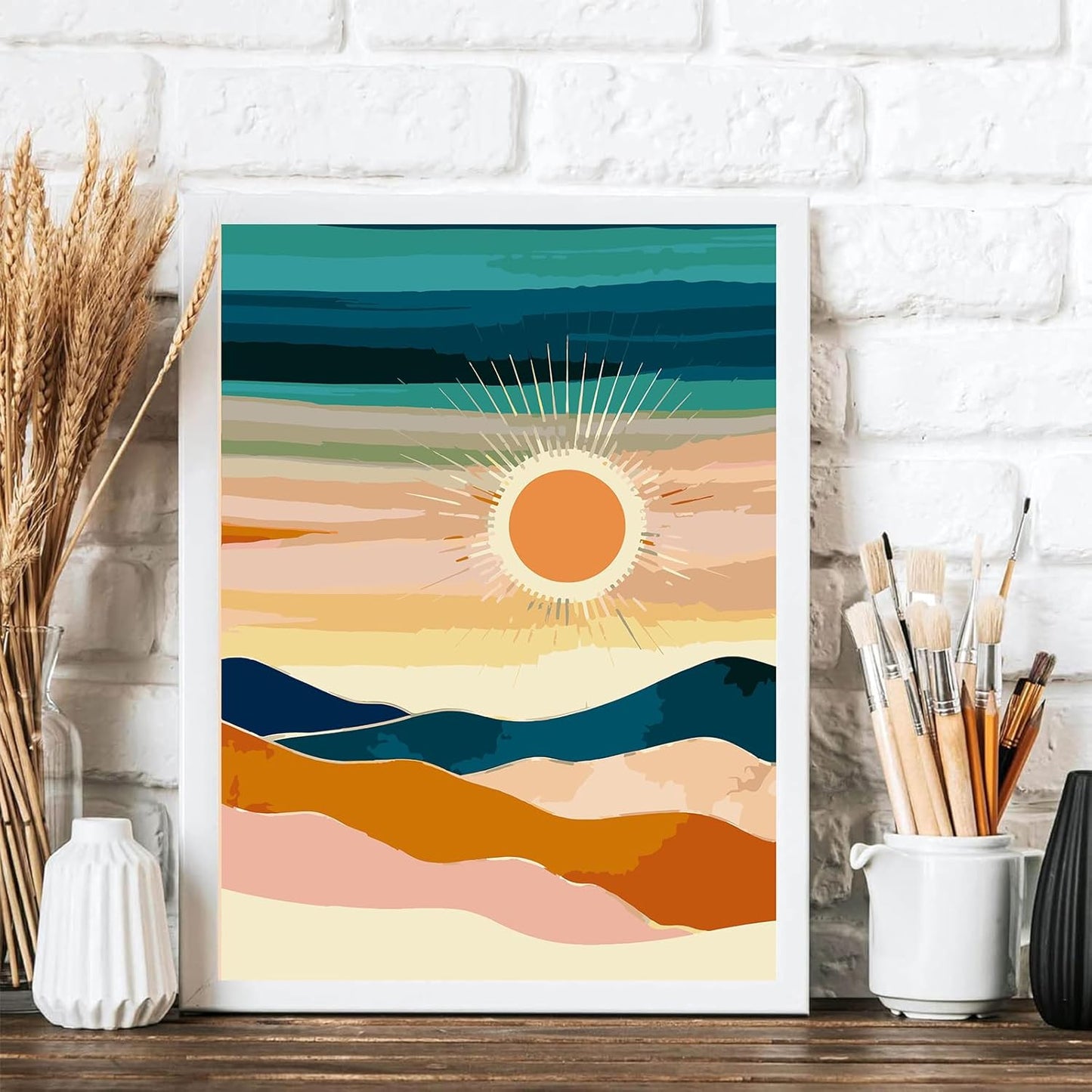 Jethami Paint by Numbers Kit for Adults 2 Pack Mountain Lake Sunset 16x20in