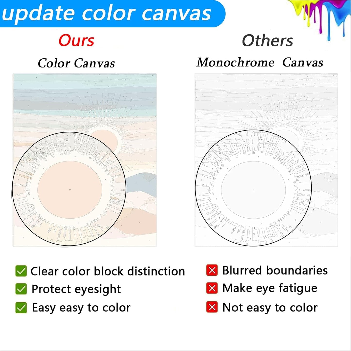 Jethami Paint by Numbers Kit for Adults 2 Pack Mountain Lake Sunset 16x20in