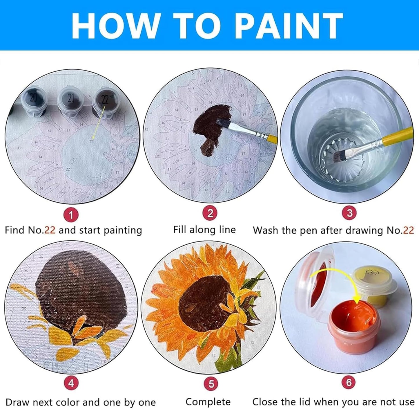 Jethami Paint by Numbers Kit for Adults 2 Pack Mountain Lake Sunset 16x20in