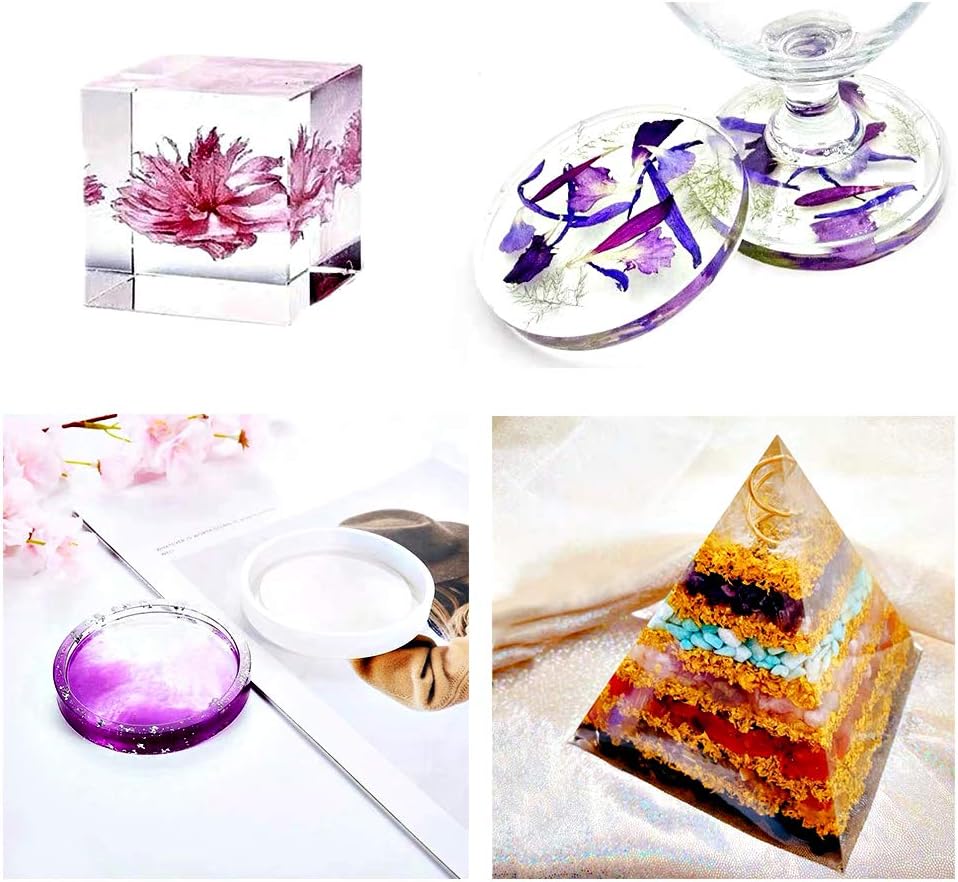 Resin Molds Silicone Kit 20pcs with Shapes and Tools for DIY Art